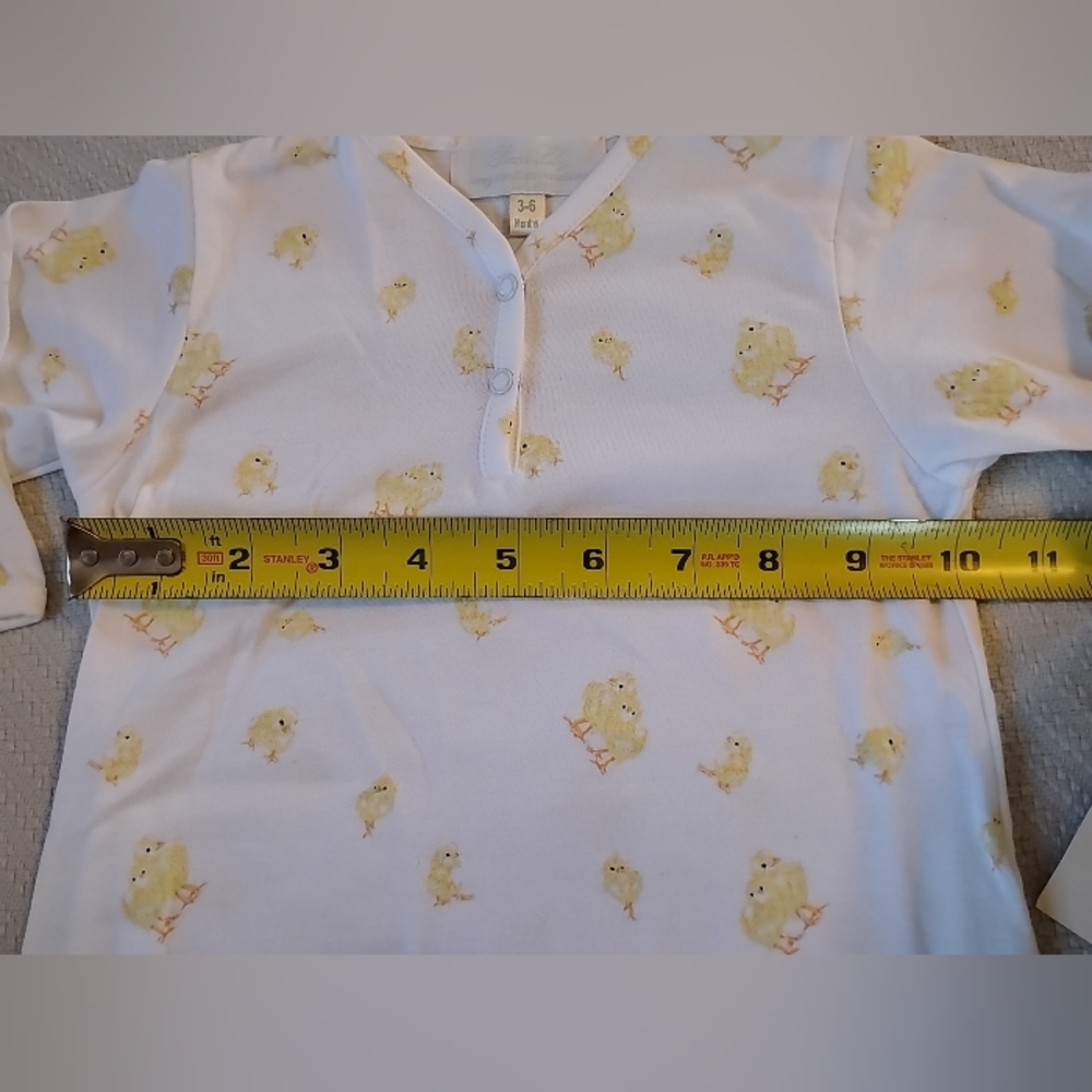 Pixie Lily Baby Bunting Gown Sack Yellow Chicks 3-6 Luxury Pima Cotton Gift NWT - Picture 6 of 9